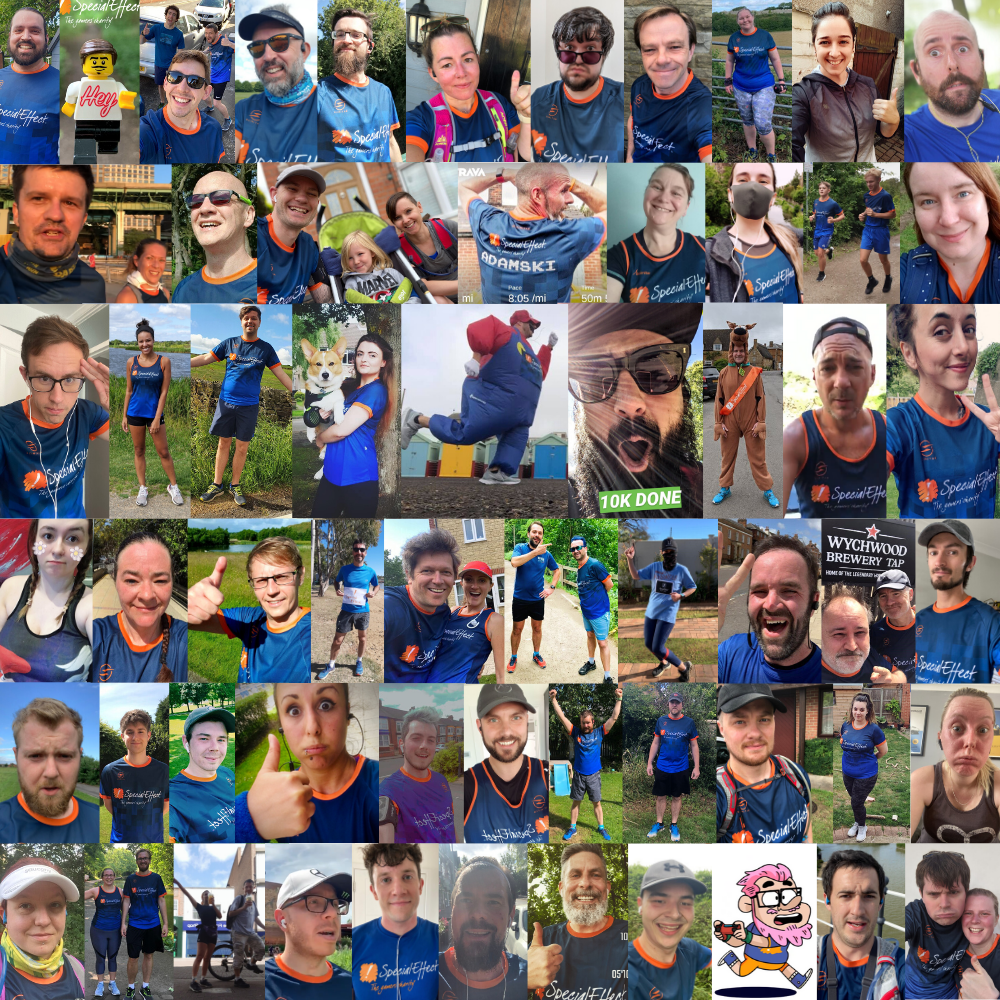 Montage of around 70 runners