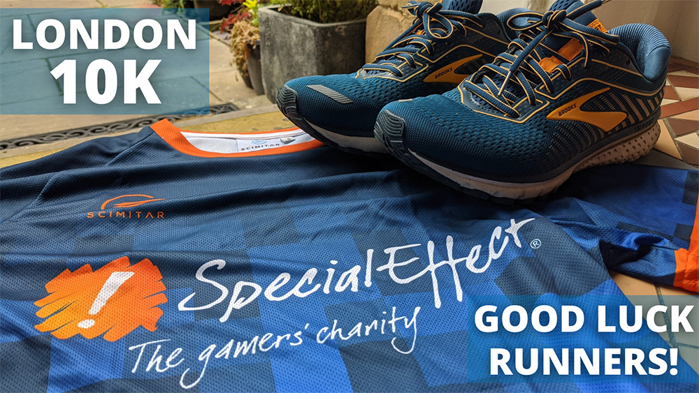 Running shoes on a SpecialEffect flag